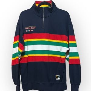 Vintage 80s FILA International Performance Competition Half Zip Rugby Pullover